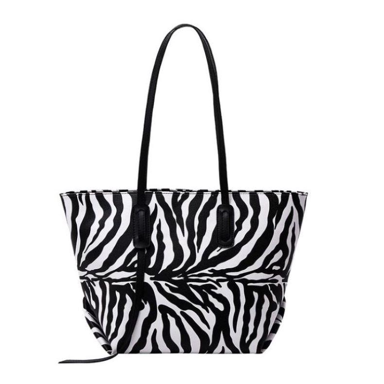 New Big Capacity PU Leather Handbags For Women Zebra Pattern Shoulder Bag Casual Handbags Women Bag