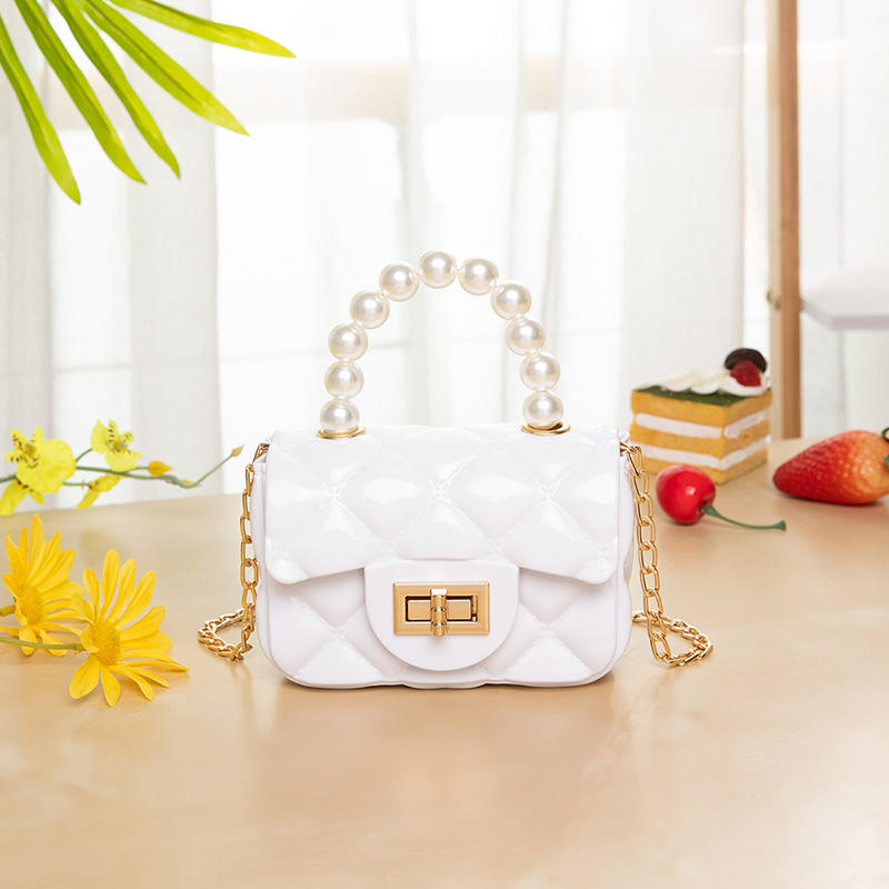 Promotion Cheap Price Pearl Chain Hand Bag Rhombic Crossbody Bags
