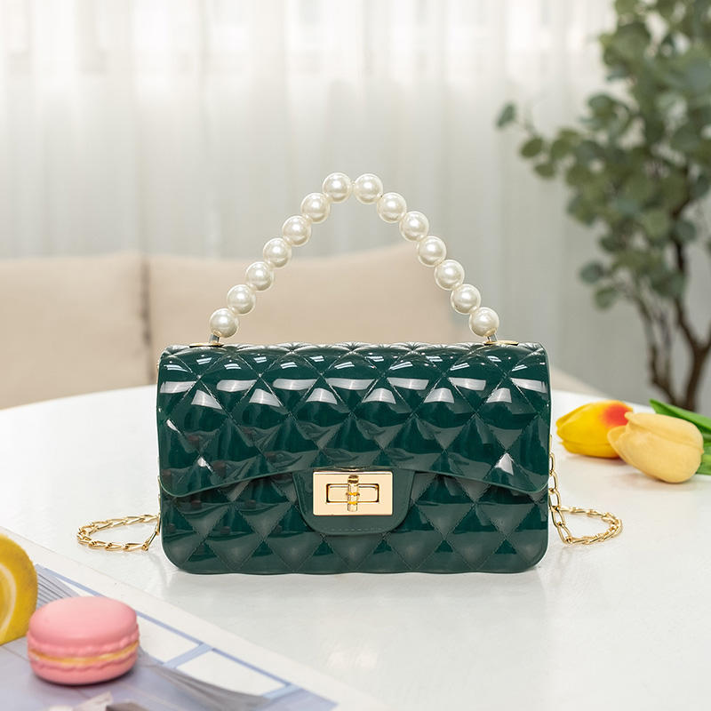 Fashion Trendy Chain Crossbody Bags Pearl Decorative Handbags