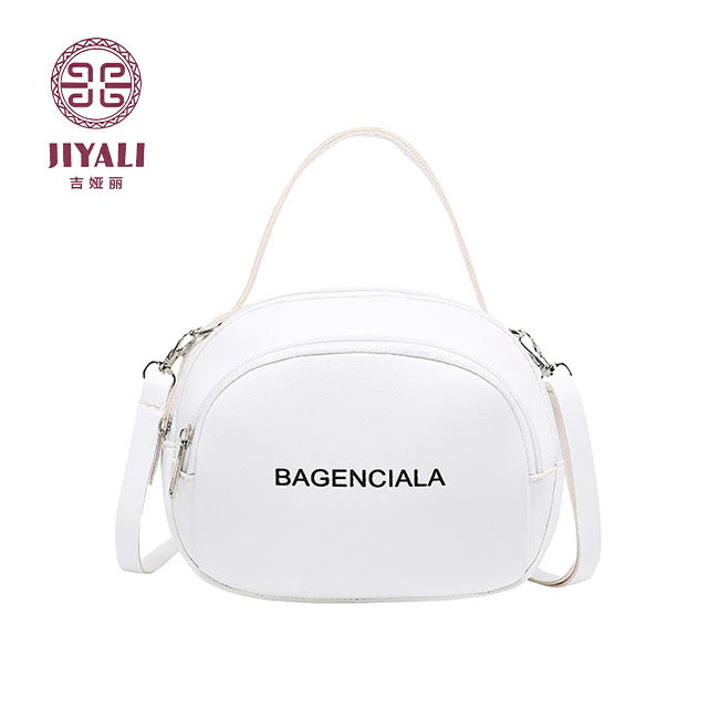 High Quality Female Bags Letter Print Double Zipper Small Messenger Bag